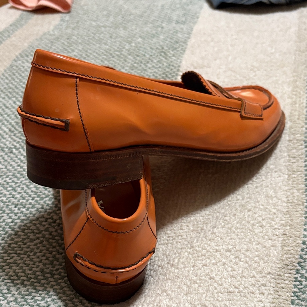Prada Women's Burnt Orange Loafers 371/2 or 7.5 - Picture 3 of 4